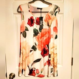 White Floral Blouse NWT